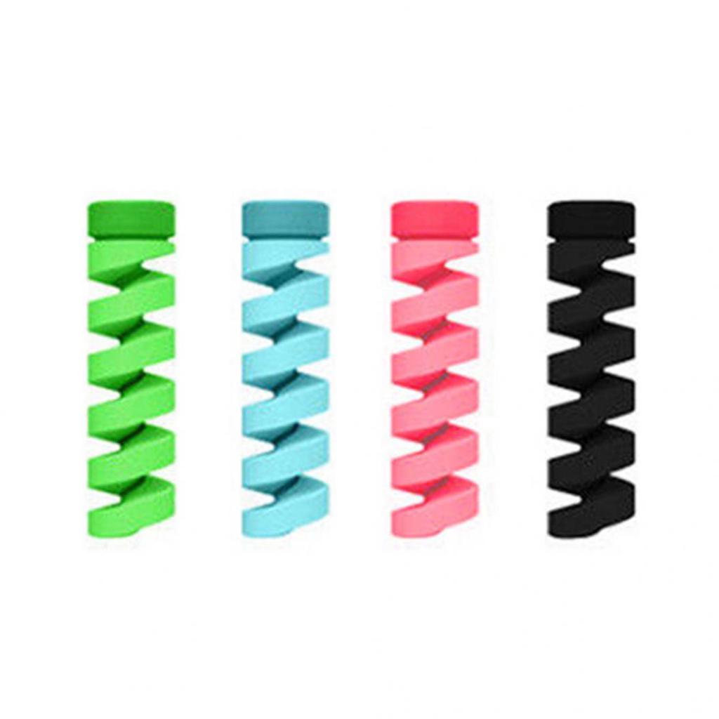 4 шт. спиральный USB-кабель для зарядки данных, защитный чехол для наушников, защитный чехол, набор чехлов