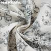 1 шт. NAPEARL Ретро Черно-белые Цветочные Шторы с Бахромой и Полузатемняющие Шторы для Окна Кухни Спальни Гостиной Домашнего Декора