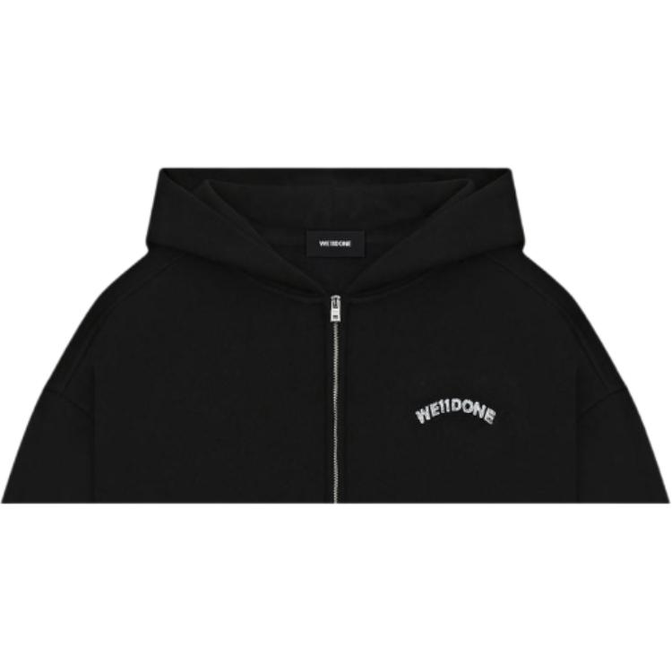 We11Done Pierced Teddy Zip-Up Hoodie Unisex Hoodies WD-TJ2-26-851-U-BK