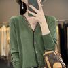 Autumn Knit Cardigan Jacket Long-sleeved Thin V-neck Lace Outside with Sunscreen Shirt