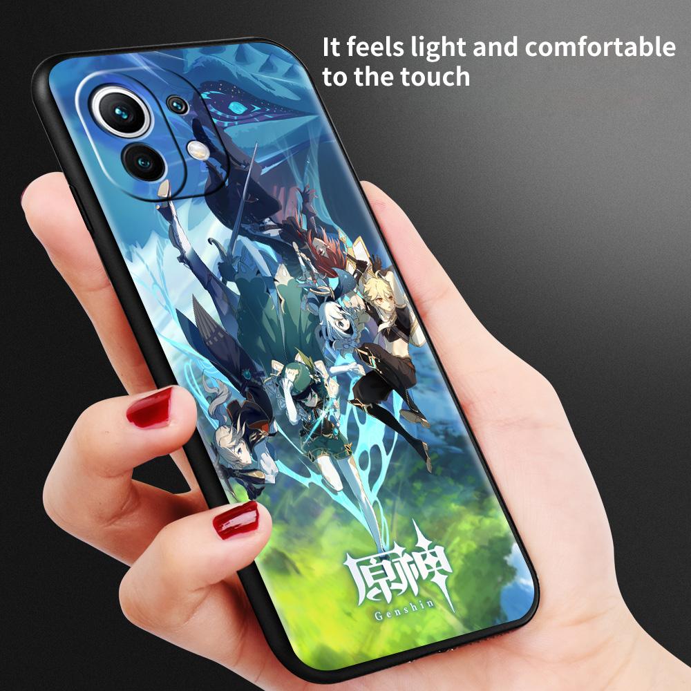 Phone Case For Xiaomi Mi Poco X3 NFC 10T Pro 11T 11 Lite Note 10 M3 9T F3 CC9 Black Soft Cover A2 F1 Shell Genshin Impact Fundas