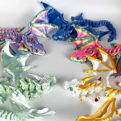 22-30 см 3D-печатные имитированные глаза Летающий Дракон Детские Украшения Суставы Могут Двигаться Дракон Скала Аквариум Ландшафтный Декор