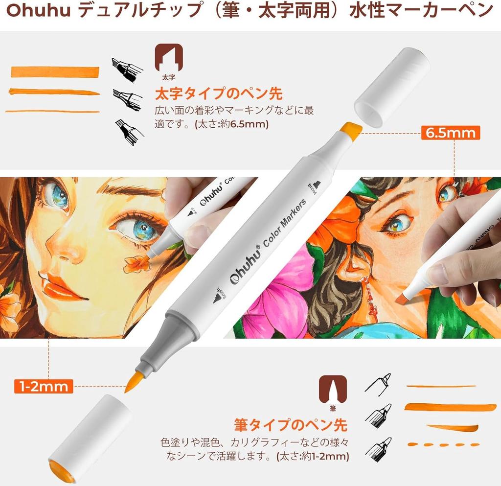 Ohuhu Marker Art Marker Pen 116 цветов 117 штук маркер ручка иллюстрации маркер кисточка наконечник акварельная ручка чернила яркие иллюстрации блокнот картина