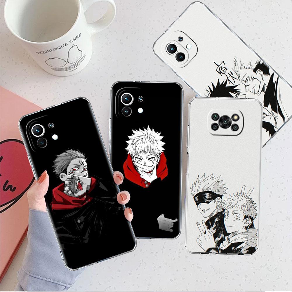 Милый прозрачный чехол с изображением аниме Jujutsu Kaisen для Xiaomi Mi Poco X3 NFC M3 Pro F3 F1 11 Lite 12 Note 10 11T 9T, прозрачный чехол для телефона
