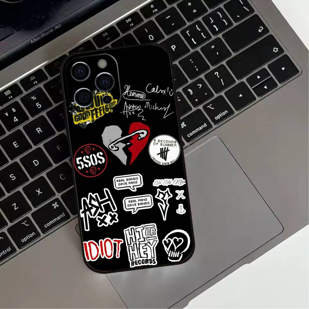 Чехол для телефона 5 Seconds of Summer 5SOS для iPhone 17,16,15,14,13,12,11 Plus,Pro Max,XS, Мягкий силиконовый черный чехол