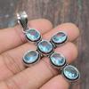 Swiss Blue Topaz Gemstone Handmade Solid 925 Sterling Silver Jewelry Pendant For Her