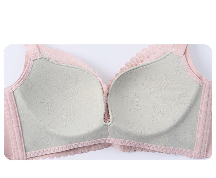 Ladies Comfortable Soft Cotton Bra Wireless Brassiere Adjustment Lace Underwear Teenager Girl Gathered Small Cup Push Up Bralette Top
