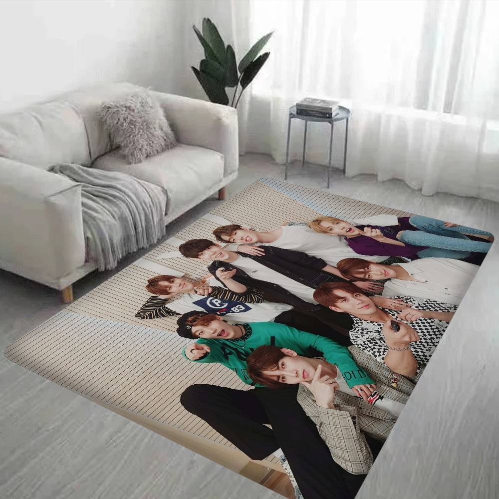 KPOP Hot A-ateez Floor Mat INS Style Soft Bedroom Floor House Laundry Room Mat Anti-skid Household Carpets