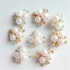 Charm Crystal Button Pink Pearl Embellishment 10x Flatback Flower Rhinestone