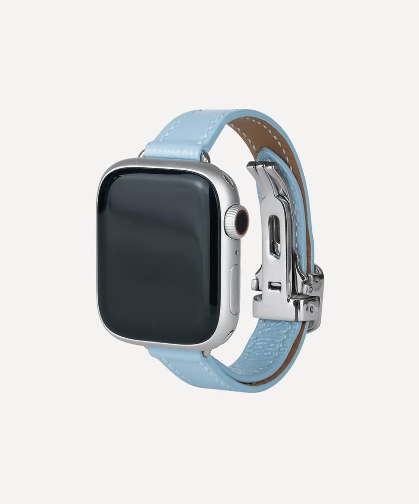 Adeo Apple Watch Премиальный Глянцевый Тонкий Ремешок Синий Кожаный Ремешок для Часов