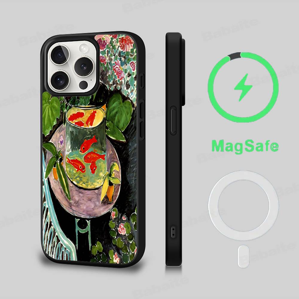 Henri Matisse Art Painting Phone Case Magnetic Case For iPhone 16 14 13 12 11 15 Pro Max Plus For Magsafe Wireless Charge Cover