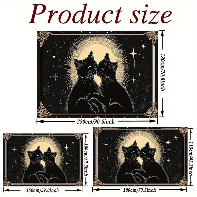 2D Witchy Celestial Kitten Love Gothic Home Decor Bridal Shower Photography Backdrop
