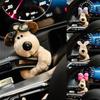 Car Decoration Dolls Pilot Pawdog Steering Lights Wiper Wye Shield Ornament Cute Bowknot Dog Car Wiper Doll Interior Accessories