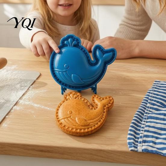 DIY Fruit Pie Making Molds Marine Animal Mini Mold, Durable Non-stick Reusable Dough Cutter, Decorative PLA Press Tools Hand Tool for Cookies Pastries