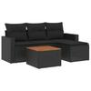 VidaXL Salon de jardin 5 pcs avec coussins noir résine tressée 3224088