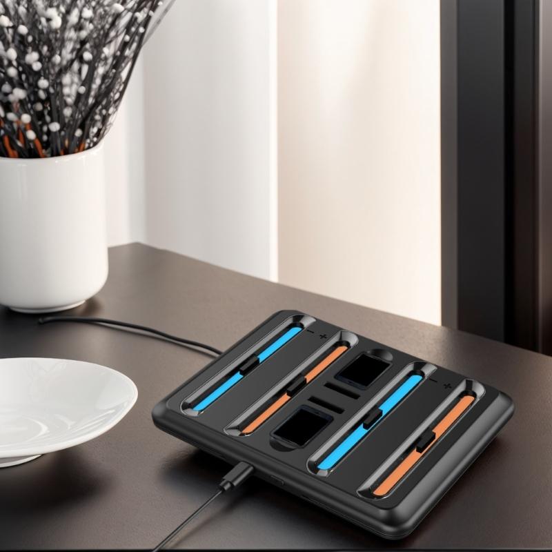 4-портовая зарядная станция для игрового контроллера, кабель USB C Power Delivery, зарядная док-станция, подставка со светодиодной подсветкой