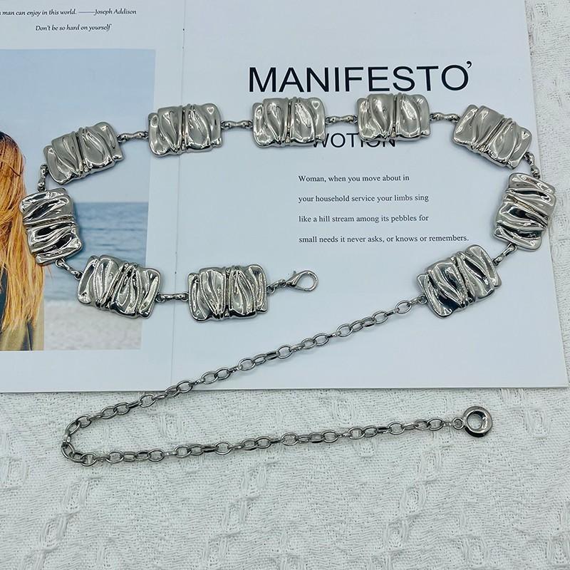 Stylish Metal Waist Chain With Irregular Design For Women Office And Casual Looks