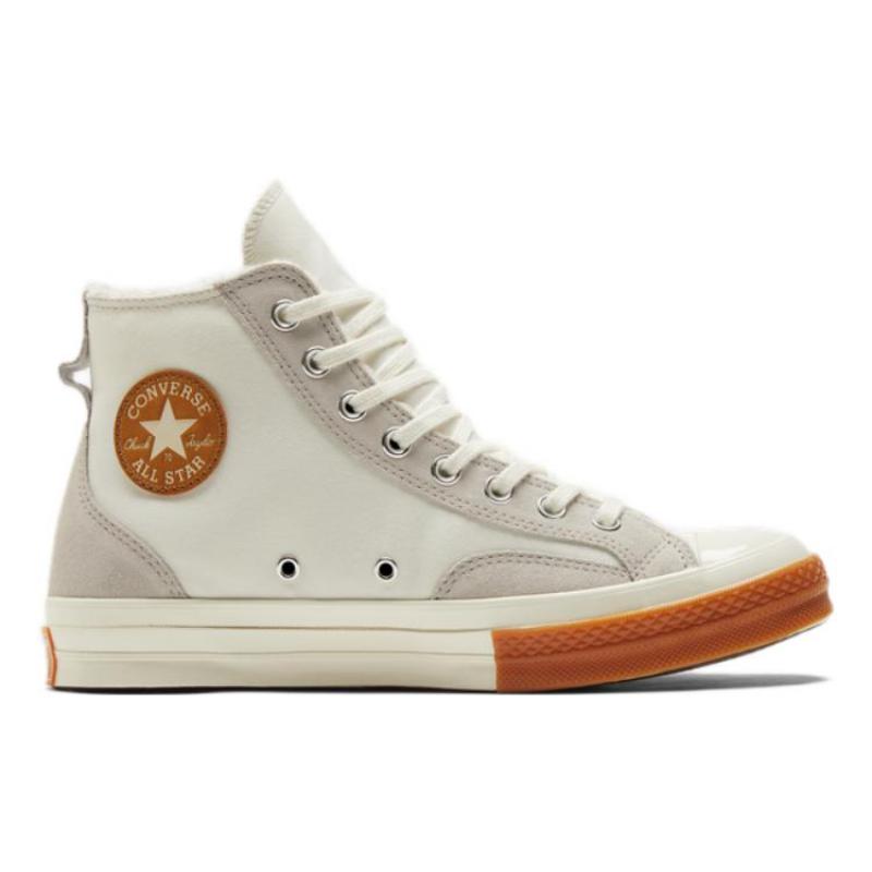 Converse Chuck 70 Lambfleece Удобные Высокие Эспадрильи Унисекс Молочно-Белый