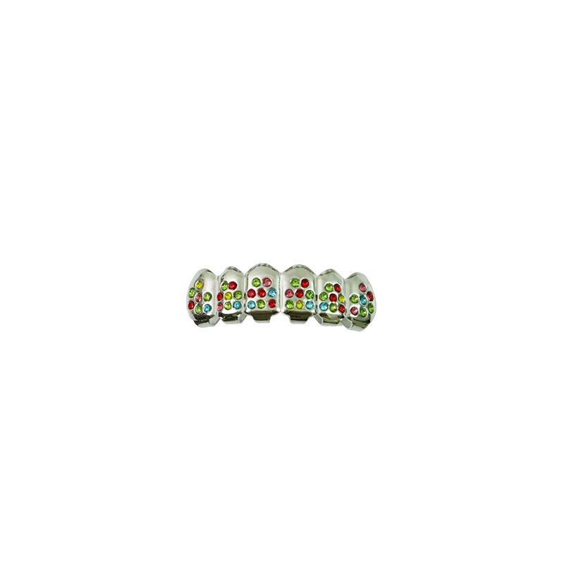 Colorful Rhinestone Hip Hop Grillz: Trendy European & American Street Rap Tooth Decoration