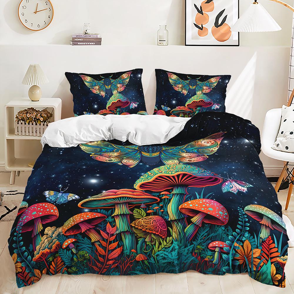 Three-Piece Mushroom Magic Plant Quilt Set Bedding Kit Children'S Room