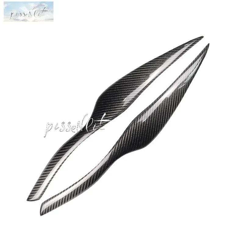 Аксессуары для стайлинга автомобиля, настоящие углеродные волокна, фары, брови, веки, отделка для 2005 - 2011 BMW E90 E91 4DR, наклейки на автомобиль, высокие