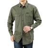 Men's Spring Pure Cotton Autumn Casual Loose Work Clothes Washing Shirt