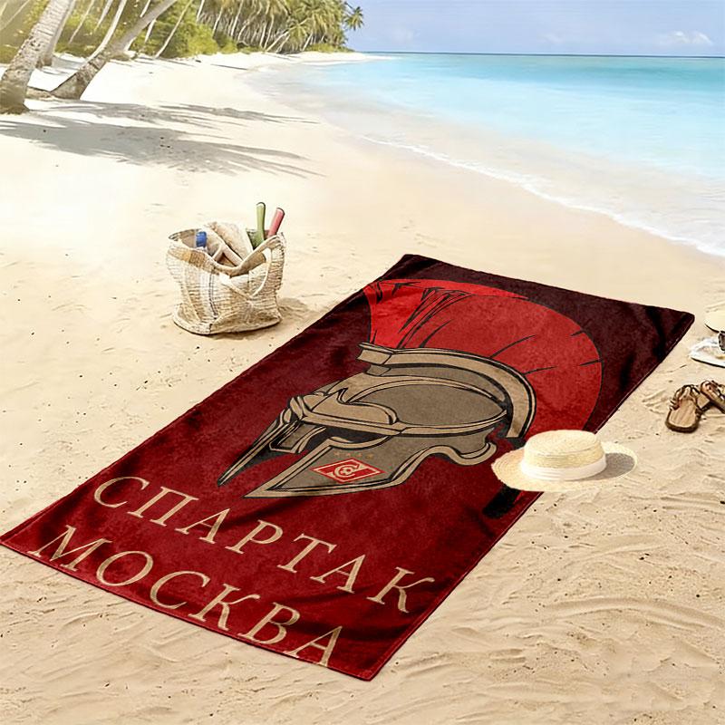Пляжное полотенце Spartak Moscow Spark Print, Большое Мягкое Быстросохнущее Полотенце для Пляжа Кемпинга Плавания