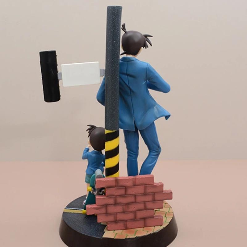 Detective Conan Gk Prize Figure Kudo Shinichi Edogawa Conan Interchangeable Head Anime Statue Beika Chou Scene Collectible Model