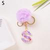 Adorable Glitter Initial Keychain Sparkling Resin Alphabet Pendant With Fluffy Letter Charm For Girls Bags Backpacks Accessories