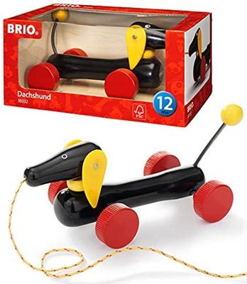 BRIO Игрушка-каталка для душа [Игрушка для собаки] для детей от 1 года и старше (Тележка-каталка, деревянная, развивающая игрушка) 30332
