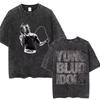 Стирка Винтажная Футболка Yungblud Idols World Tour Мужская Женская Повседневная Свободная Хлопковая Футболка Мужская Хип-Хоп Мода Ретро Футболки