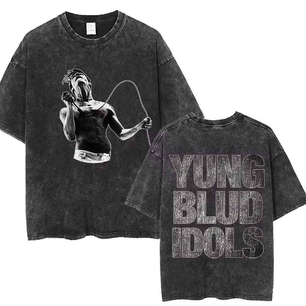 Стирка Винтажная Футболка Yungblud Idols World Tour Мужская Женская Повседневная Свободная Хлопковая Футболка Мужская Хип-Хоп Мода Ретро Футболки