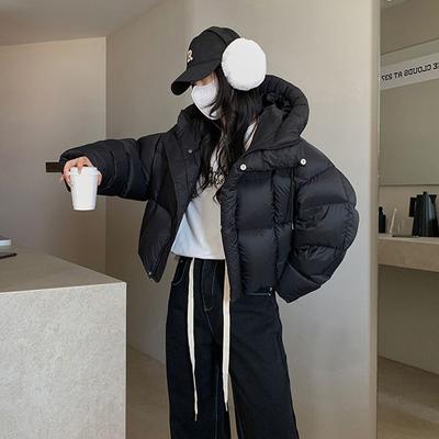 Короткое хлопковое пальто с подкладкой, женское зимнее новое корейское утепленное пальто с высокой талией для невысоких мужчин