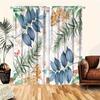 2 шт. Современные листовидные цветочные принты светофильтрующие шторы панели устойчивые к УФ-излучению легкие в уходе прозрачные шторы для спальни гостиной