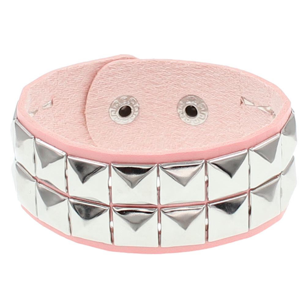 European & American Punk Street Style Rivet Bracelet: PU Leather Bangle