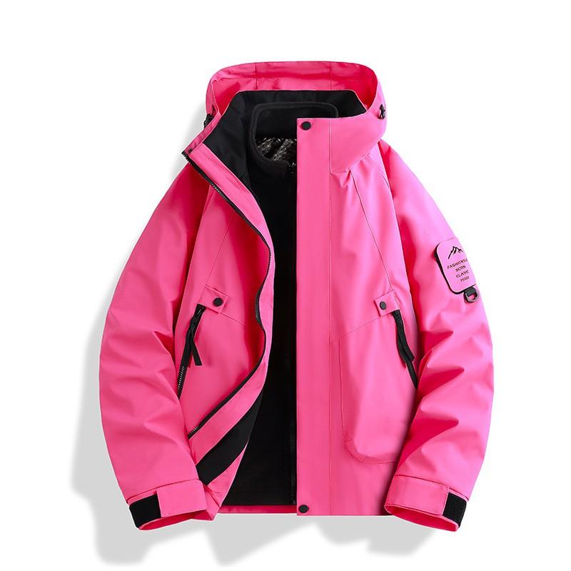 WENHOUU 3-in-1 Waterproof Outdoor Jacket Men Women Kids Removable Fleece Liner Windproof UV Protection Hiking Camping Travel