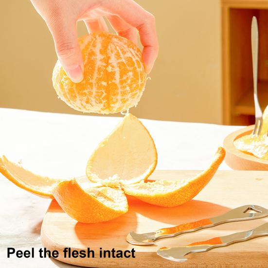 Инструмент для чистки апельсинов Easy Peel Citrus Peeler Нержавеющая сталь Треугольное лезвие Zigzag-Shovel Овощечистка Гаджет для апельсинов Лимонов Грейпфрутов