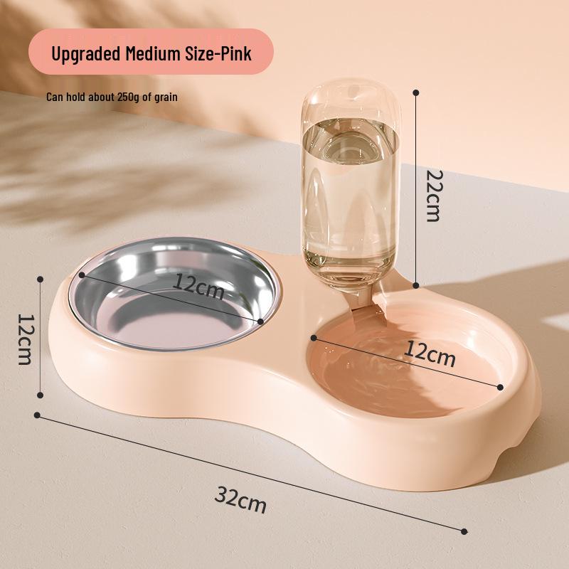 Automatic Cat Water Feeder & Dual Bowl Dispenser