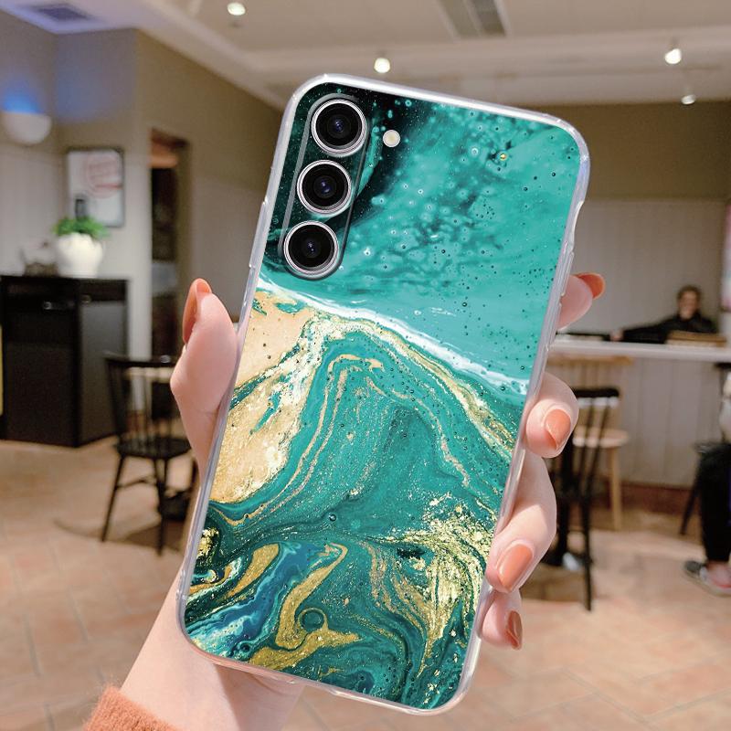 Для Samsung Galaxy S24 Чехол S24 Plus S 24 Ultra Чехол для телефона Мраморный Прозрачный Coque Мягкий ТПУ Fundas Для Samsung S25 FE S25+ Чехол