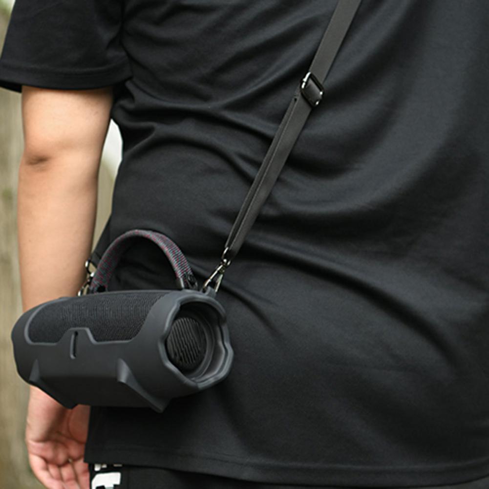 For JBL Charge 6 Speaker Silicone Case with Shoulder Strap Portable Travel Soft Cover Silicone Protective Cover Shell