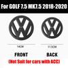 For VW Non-destructive Car Front Radiateor Badge Stickers Rear Trunk Lid Badge Decal For Volkswagen Golf 7.5 VW MK7.5 2018 201 qm3