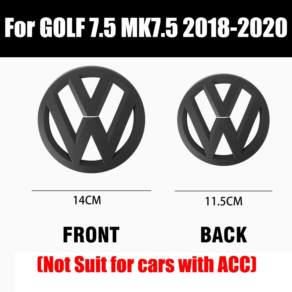 For VW Non-destructive Car Front Radiateor Badge Stickers Rear Trunk Lid Badge Decal For Volkswagen Golf 7.5 VW MK7.5 2018 201 qm3