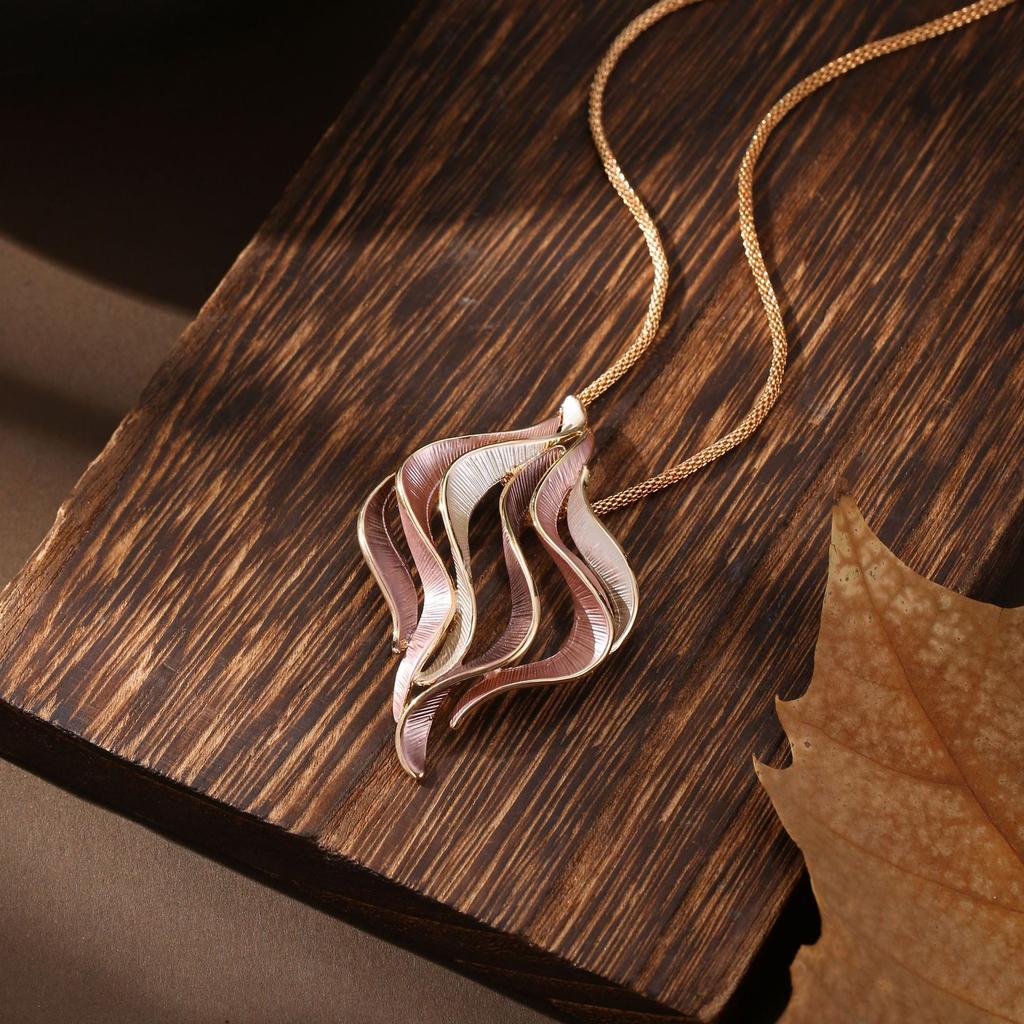 Новый эмалевый цвет полый геометрический линейный кулон женская мода высокое чувство нерегулярная линия предмет шейная цепочка