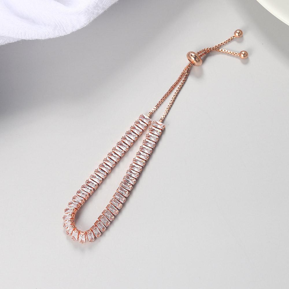 ZHOUYANG Kpop Women's Tennis Bracelet Luxury 2.5*5 mm Multicolor Zircon Bracelets For Women Wholesale Adjustable Jewelry DZH009