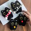 Милая черная кошка плюшевая игрушка Маленькая кукла Подвеска 10 см Брелок Мультяшное Мягкое животное Набивная кукла Подвеска Рюкзак Сумка Декор Подарок