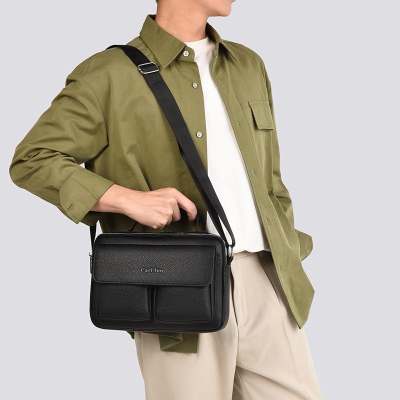 Мужская ретро деловая сумка-мессенджер через плечо большой вместимости