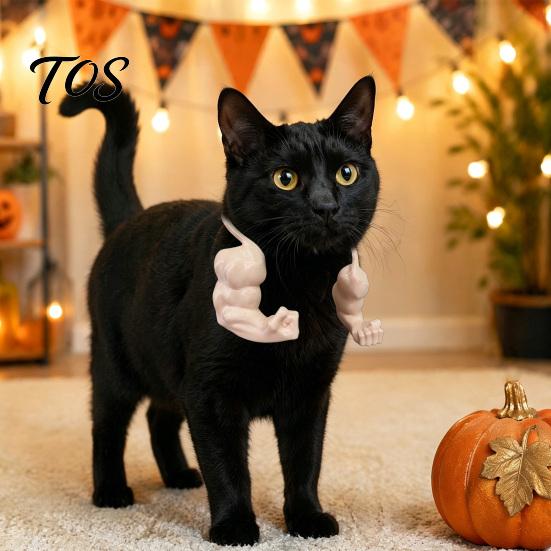 Funny Gift for Cat Owners Muscle Arm, Photo Prop, 3D Printed Muscular Cute Arms Pet Shoulder Attachment Feline Cosplay Costume Party Accessories
