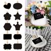 10PCS/Set Wooden Blackboard Clip Black Writing Board Durable Message Board Wedding Party