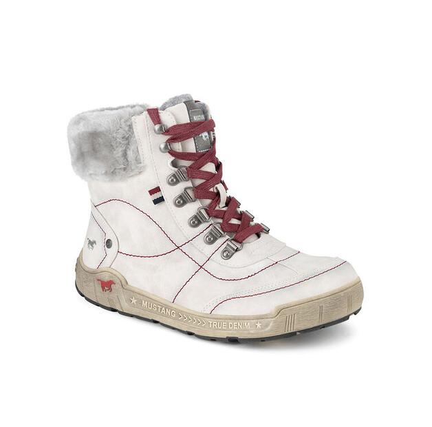 Mustang 1290-607 White Ankle Boots