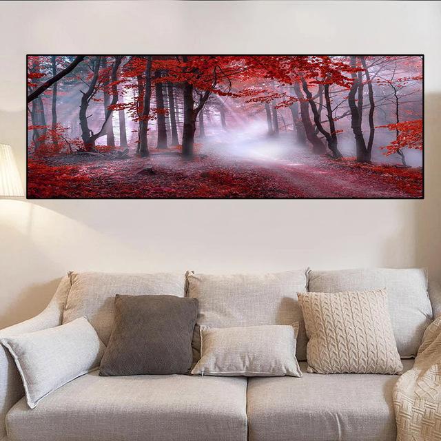 Landscape Sunlight Green Trees Leaves Forest Canvas Painting Nature Posters and Prints Wall Art Pictures Home Decor No Frame